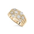 thumbnail image 4 of 1ct Yellow Gold Real Diamond 14K Right Hand Womens Fashion Multi Row Ring, 4 of 4