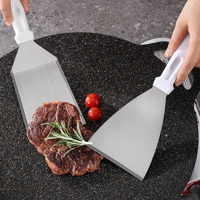 Oleegame 1PC Kitchen Utensils Set Stainless Steel Frying Spatula Japanese Cuisine Pizza Plate Shovel Chinese Frying Spatula Kitchen Barbecue Multifunctional Tool