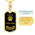 thumbnail image 3 of Basset Hound Porte-Clés en Acier Inoxydable Ou or 18 Carats, 3 of 8