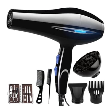 Riforla 2200W Lumière Bleue Aromathérapie Soins Capillaires Froid/ Sèche-Cheveux Électrique Soins Capillaires Noir