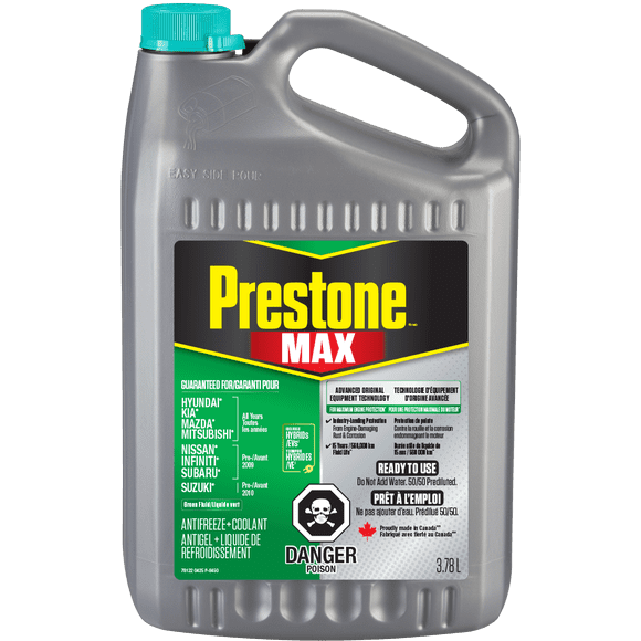 Prestone Max Antigel + Liquide de Refroidissement Pret a L'emploi Vert 3.78L
