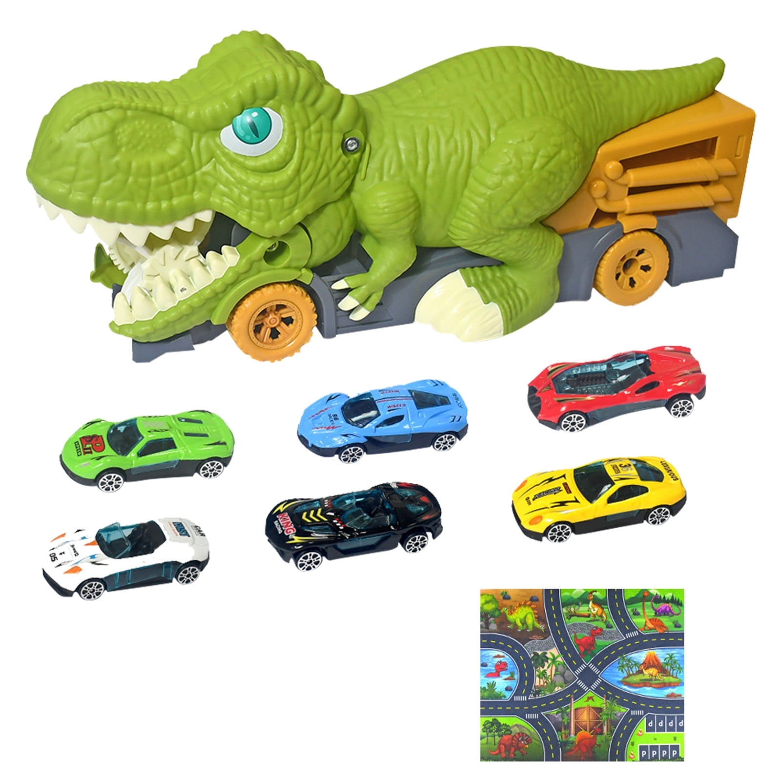 Circuit De Dinosaures 216 Pièces – 8 Figurines + 1 Voiture, Piste Flexible – Jouet éducatif 3-6 Ans – Cadeau Garçon Fille