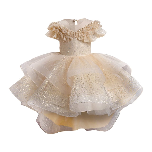 Robes Fille Robes Formelles Tout-Petits Robe Jaune Filles Robe pour Fête du Thé Robes pour la Journée des Enfants pour Filles Mode Filles