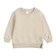 thumbnail image 1 of Coats for Girls Boys Sweater Coat Round Neck Small Medium Pullover Solid Fleece, 1 of 8