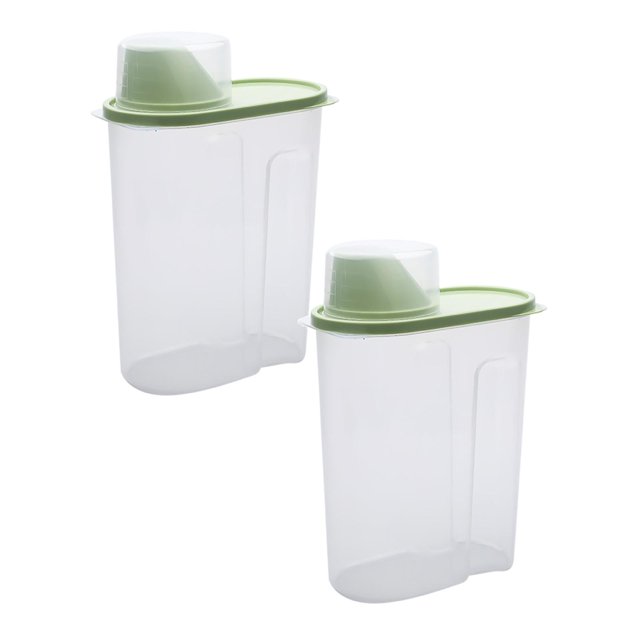Oleegame 2 Pcs Rangement de Produits 2,5 L Cuisine Réservoir de Stockage Multigrains Nourriture Produits Secs Boîte de Rangement Plastique Réservoir Scellé Vert