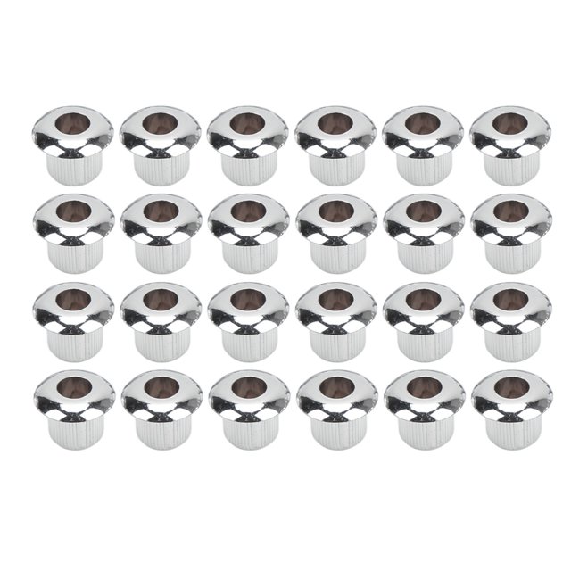 24Pcs Guitare Chaîne Bouton Ferrules 10mm Haute Performance en Plastique Semi Fermé Conception Guitare PartsSilver