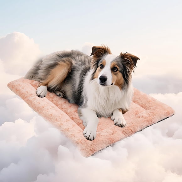 Mora Pets Dog Crate Bed Plush Pet Bed Fit 36" Crate Anti Slip Dog Mat Washable Kennel Pad for Small Medium Large Dog and Puppy 35 x 22 Inch Pink