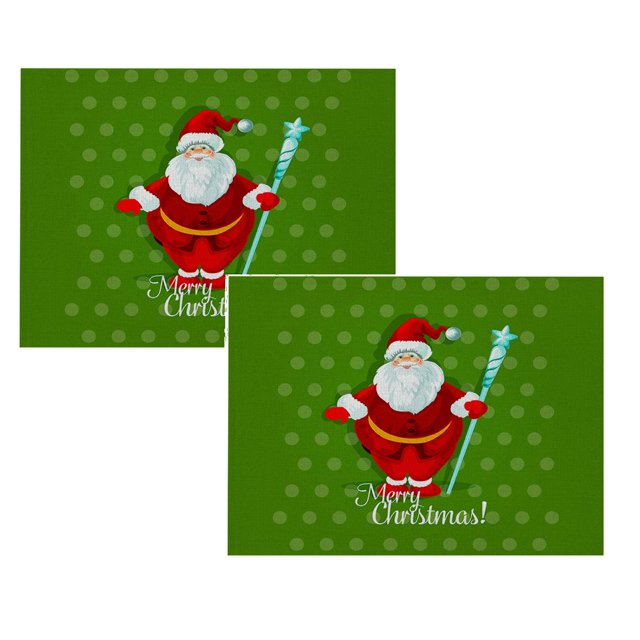 Oleegame 2PC Placemat Christmas Table Placemats Christmas Rustic Vintage Washable Table Mats