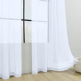 thumbnail image 4 of Fiudx White Semi-Sheer Curtains | 1 Panel 83X52 Inches | Double String Rod Pocket Sheer Curtains | Light Filtering Polyester Fabric for Living Room & Bedroom, 4 of 6