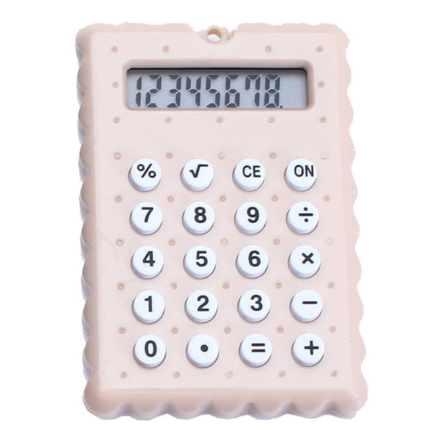 Matoen12 Office & School Supplies Pocket Calculators, Plastic Portable Mini Flip Calculator 8 Digit, Responsive Buttons, Large LCD Display, Button Batteries, 1.6"x2.4", 1 Pack, Khaki