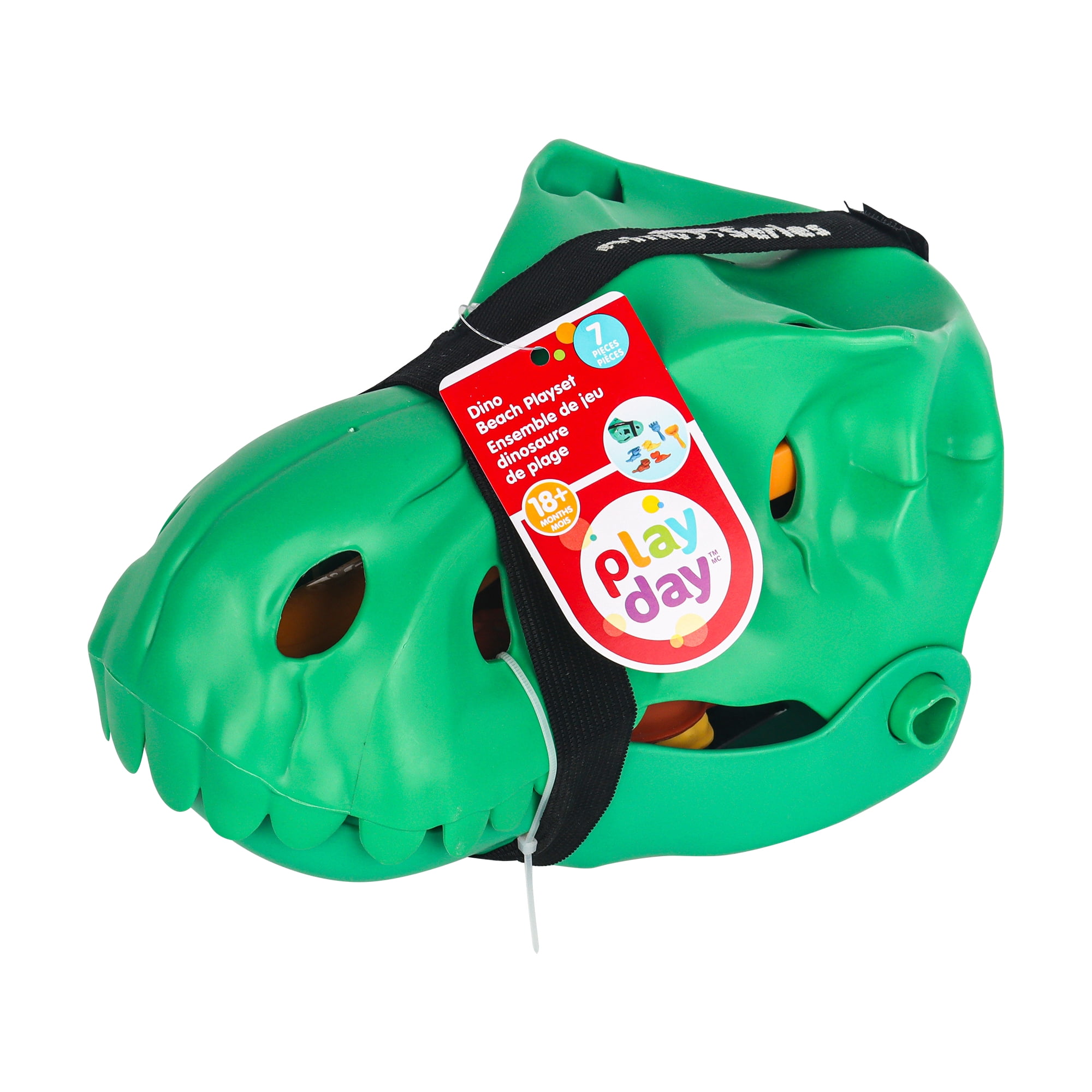 PLAY DAY PL Ensemble de jouets de plage et bac à sable dinosaures 7-en-1 – Robustes pour jeux extérieurs pour enfants