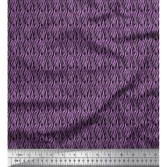 Soimoi Purple Rayon Fabric Wild Animal Skin Small Print Fabric by Yard 56 Inch Wide