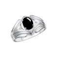 thumbnail image 4 of RYLOS Men's Rings Sterling Silver Rings Classic Designer Style 9X7MM Oval Gemstone &  Diamond Ring Cabochon Onyx October Birthstone Rings For Men Size 9, 4 of 7