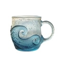 thumbnail image 1 of Glass Coffee Mugs Sea Wave 12Oz Handcrafted Textured Surf Beach, 1 of 5