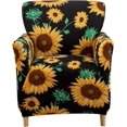 thumbnail image 1 of Housses de Chaise Extensibles avec Accoudoirs, Housse de Chaise d'Appoint Imprimée, Fauteuil Fleur, Housses de Fauteuil de Banquet Douces, Housses de Chaise Lavables pour Salon, Bureau, Réception, Lecture, Sofa, 1 of 7