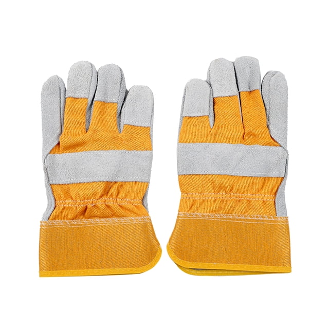 Gants de Soudage Résistants à la Chaleur en Cuir de Vache, Gants de Forge, Protection des Mains pour Four de Soudage, Gril, BBQ