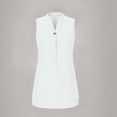 thumbnail image 4 of Elvqul Robes pour Femmes Sans Manches Robes Mini Col en V Été Blanc Robes Juniors Unies, 4 of 7