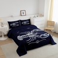thumbnail image 3 of Erosebridal Ensemble de Literie Imprimé Homard Très Grand, Insert de Couette Animal Océan, Bleu Marine, Réversible 3 Pcs, 3 of 7