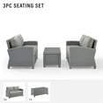thumbnail image 3 of Crosley Bradenton 3 Piece Patio Sofa Set in Gray, 3 of 11