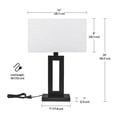 thumbnail image 3 of Globe Electric D'Alessio 20" Table Lamp, Matte Black, White Linen Shade, On/Off Socket Rotary Switch, 3 of 7