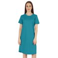thumbnail image 1 of Inkmeso Robe T-Shirt d'Été Décontractée Unie pour Femmes, Coupe Ample, Tunique à Manches Courtes, Robe de Nuit, 1 of 7