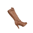 thumbnail image 5 of Bottes à Talons Hauts à Fermeture Éclair à Bout Rond Décontractées pour Femmes Dames (Tan, 7.5), 5 of 5