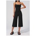 thumbnail image 2 of PISONIC Womens Workout Sets Two Piece Spaghetti Straps Tank Top Matching Wide Leg Capri Pants Gym Work Pilates Outfits, 2 of 7