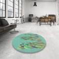 thumbnail image 4 of Ahgly Company Machine Washable Indoor Rectangle Transitional Turquoise Green Area Rugs, 8' x 12', 4 of 7