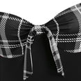 thumbnail image 4 of Women‘s Spring Autumn Patchwork Dress Long Sleeve Square Neck Plaid Zipper A-Line Dress, 4 of 5