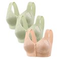 thumbnail image 1 of Diufon 3 Pack Wide Strap Bra for Women Everyday Front Closure Wireless Full Coverage Bras Soft Breathable Bra, 1 of 6