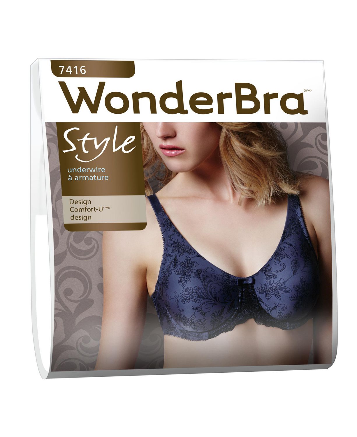 WonderBra Moulded Print 2 Ply Seamless Underwire Bra