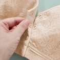thumbnail image 4 of Bocqde Women's Front Button Closure Bralettes Sexy Solid Soft Support Full Coverage Bras Embroidery Thin Style Breathable Wire-Free Underwear Daily Bras, 4 of 6