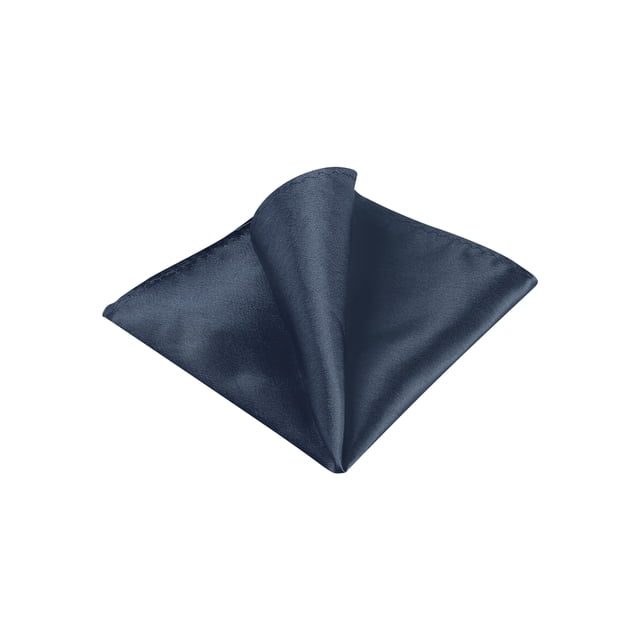 INSPIRE CHIC Men's Pocket Square Solid Color Handkerchiefs Self-folded For Wedding Party Navy blue One Size