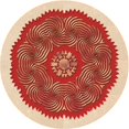 thumbnail image 1 of Ahgly Company Machine Washable Indoor Round Transitional Red Area Rugs, 4' Round, 1 of 7