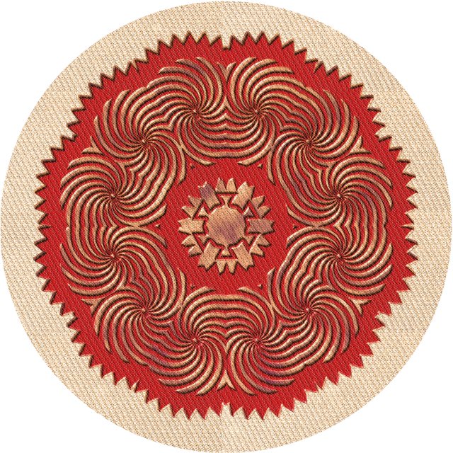 Ahgly Company Machine Washable Indoor Round Transitional Red Area Rugs, 4' Round