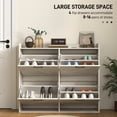 thumbnail image 4 of HOMCOM 4 Flip Drawer Shoe Cabinet, Slim Shoe Storage Cabinet, White Oak, 4 of 10