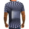 thumbnail image 4 of Fridja T-Shirt à Imprimé pour Homme Été Décontracté Grande Taille Manches Courtes Col Ras du Cou T-Shirt à Imprimé 3D Haut Graphique Abstrait Fantaisie pour Cyclisme Jogging (Navy, TG) (Navy, TG), 4 of 4