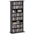 thumbnail image 1 of HOMCOM Media Storage Cabinet 8-Tier DVD Shelf w/ Adjustable Shelves Black, 1 of 10