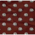 thumbnail image 4 of oneOone Organic Cotton Poplin Twill Fabric Elephant Block Printed Craft Fabric BTY 42 Inch Wide, 4 of 4