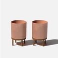 thumbnail image 1 of Veradek Demi Series Raised 12" Plastic-Stone Planter - (Terracotta/Brown, 2 Pack), 1 of 10