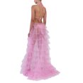 thumbnail image 4 of Fortune Women Tulle Skirt Solid Color Mesh Irregular Floor Length Party Skirt, 4 of 6