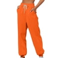 thumbnail image 1 of Pisexur Womens Sweatpants Ribbed Straight Leg Sweatpants High Waist Workout Jogging Pants Trendy Casual Solid Color Sweat Pants Baggy Comfort Drawstring Wide Leg Pants Loungewear with Pockets, 1 of 6
