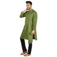 thumbnail image 3 of Atasi Indian Designer Kurta For Mens Party Wear Solid Color Ethnic Long Shirt, 3 of 7