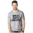 thumbnail image 1 of Mens Worlds Okayest Employee T Shirt Funny Sarcastic Office Manager Tee (Heather Grey) - S, 1 of 3