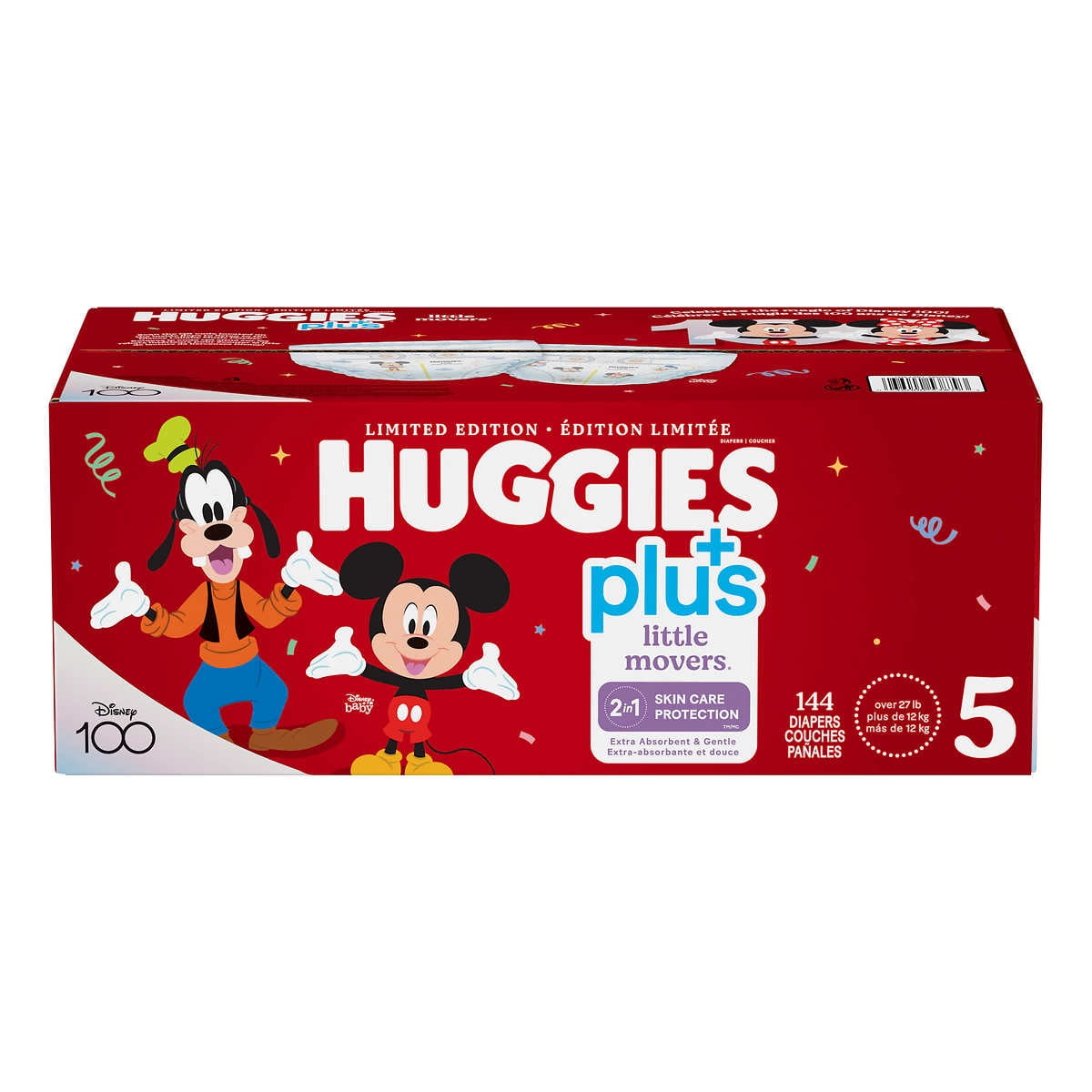 Huggies Little Movers Plus Diapers, Sizes 5 (27+ lb/12+ kg)