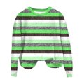 thumbnail image 4 of Pisexur Chandails en Molleton pour Femmes Col Rond Rayé Automne Chandails en Molleton Mode Décontracté Ample Pull Chandail en Molleton Manches Longues Chemises pour Femmes Blouses Surdimensionnées Hauts Sans Capuche, 4 of 4