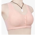 thumbnail image 3 of WZXFASHION Women Sexy Lace Front Button Shaping Cup Adjustable Shoulder Strap Large Size Underwire Bra Bra Pink 40, 3 of 8