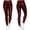 Wine, variant on Simua Fashion Womens Stretchy Leggings Faux Leather Zipper Pants High Waist Casual Trousers