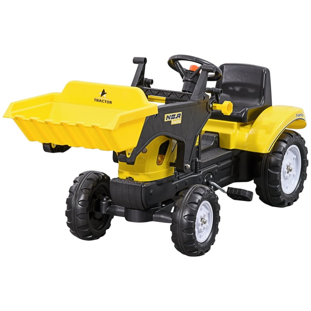 CoSoTower Ride on Tractor for Kids, Pedal Construction Car with Front Loader Digger for 3 Year Old, Yellow