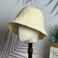thumbnail image 1 of LinYooLi Autumn And Winter New Hollow Knitted Bucket Hat Versatile Face Facial Fisherman Hat Version Simple Warm Basin Hat, 1 of 9